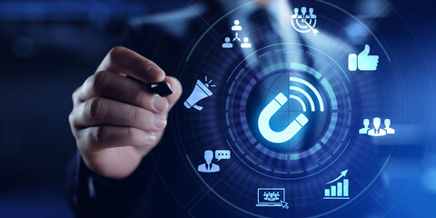 Influencer marketing social media smm advertising promotion business concept.
