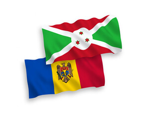 Flags of Burundi and Moldova on a white background