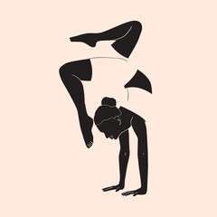 Abstract woman. Minimalism. Yoga pose. Vector illustration.
