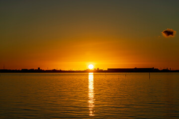 Sunrise, August 5, 2021, Sanbanze, Urayasu, Japan