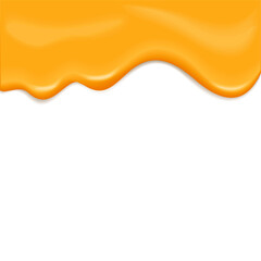 Flowing caramel isolated on a white background