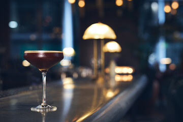 Espresso martini on bar
