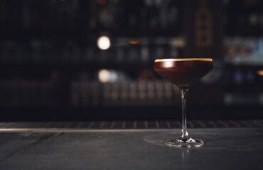 Espresso martini on bar