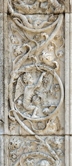 Decorative details of the Cathedral of Santa Maria Assunta, Fermo, Marche, Italy