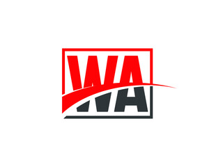 W A, WA Letter Logo Design