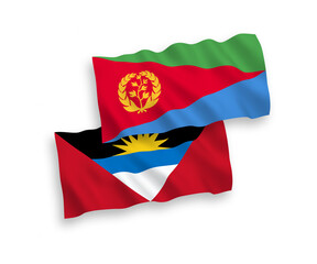 Flags of Eritrea and Antigua and Barbuda on a white background