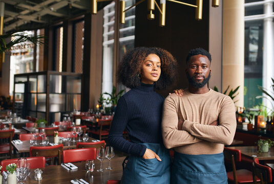 Portrait Of Small Business Partners In Restaurant