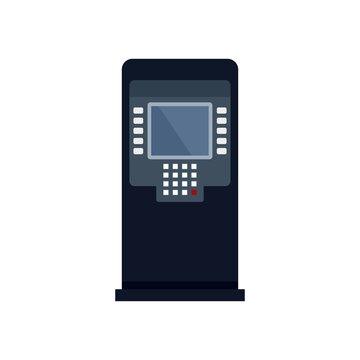 Finance atm icon flat isolated vector