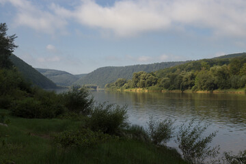 Fototapeta na wymiar Dniester canyon in the middle of summer day