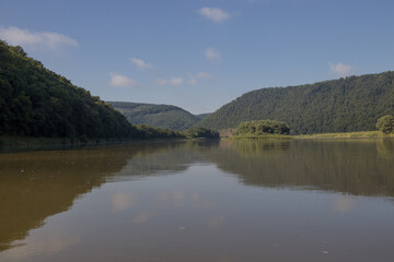 Fototapeta na wymiar Dniester canyon in the middle of summer day