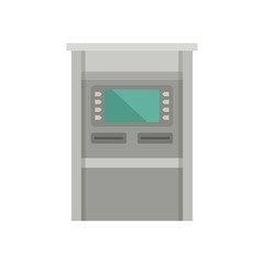 Atm terminal icon flat isolated vector