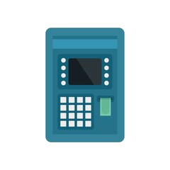Atm pin code icon flat isolated vector