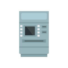 Cash atm receipt icon flat isolated vector