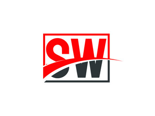 S W, SW Letter Logo Design