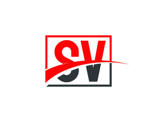 S V, SV Letter Logo Design