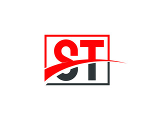 S T, ST Letter Logo Design