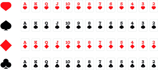 Minimalistic playing cards for interface