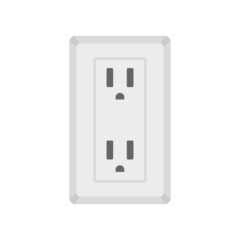 Double type B power socket icon flat isolated vector