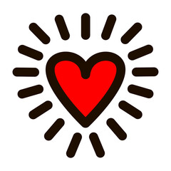 Fototapeta premium Red heart with arrows. Vector illustration