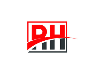 R H, RH Letter Logo Design