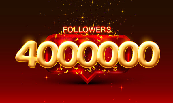 Thank you followers peoples, 4000k online social group, happy banner celebrate, Vector