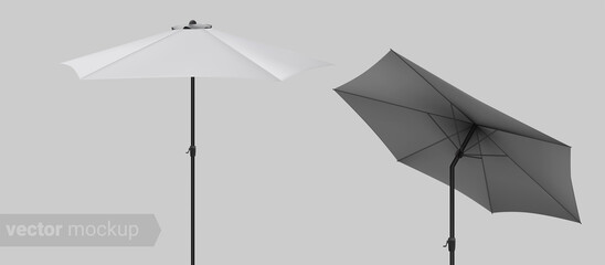 Sun umbrella mockup. Summer vacation concept top view. Seashore pool hotel , sun protecting parasol. © LuxMockup