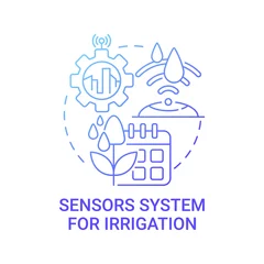 Fototapeten Sensor system for irrigation gradient blue concept icon. Automatic system in city abstract idea thin line illustration. Parks and alleys moisturizing. Vector isolated outline color drawing. © bsd studio