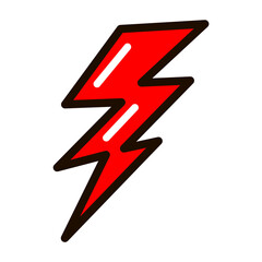 Red lightning. Vector illustration 