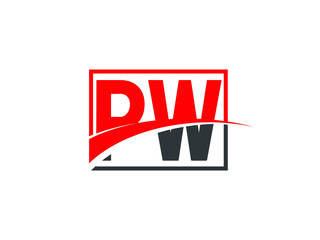 P W, PW Letter Logo Design