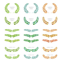 月桂樹とリーフリース 装飾 イラスト素材 / vector eps