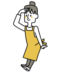 何かを発見した主婦