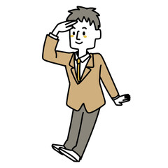 何かを発見した男子生徒