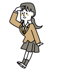 何かを発見した女子生徒