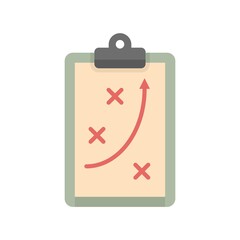 Tactical clipboard icon flat isolated vector