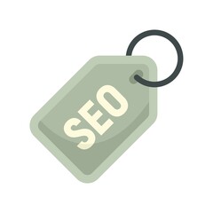 Seo marketing tag icon flat isolated vector