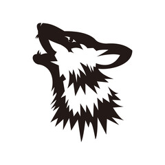 wolf head logo design template