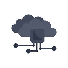 Ai data cloud icon flat isolated vector