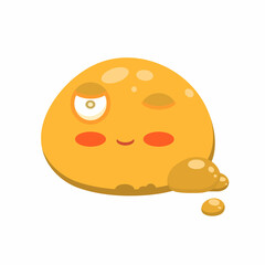 Slime Emoji. Fun yellow slime on white background. Vector illustration