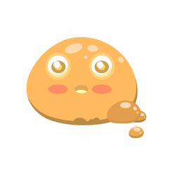 Slime Emoji.Yellow slime on white background. Vector illustration