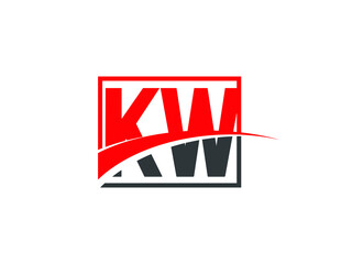 K W, KW Letter Logo Design