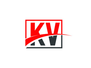 K V, KV Letter Logo Design