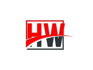 H W, HW Letter Logo Design
