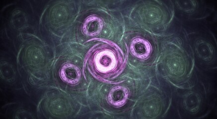 Exquisite Symmetric Digital Fractal with soothing lines and smooth flowing pastel colors