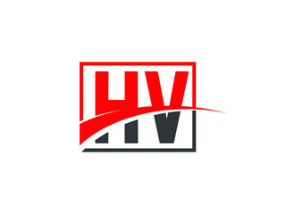 H V, HV Letter Logo Design