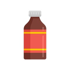 Medicine cough syrup icon flat isolated vector