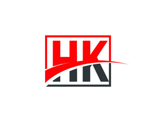 H K, HK Letter Logo Design