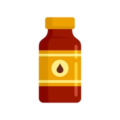Pharmacist cough syrup icon flat isolated vector