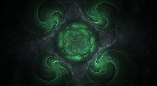 Dynamic Digital Fractal with energetic lines and smooth flowing pastel colors showing symmetry