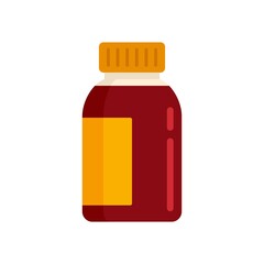Liquid cough syrup icon flat isolated vector