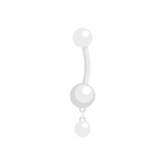 Pearl piercing icon flat isolated vector